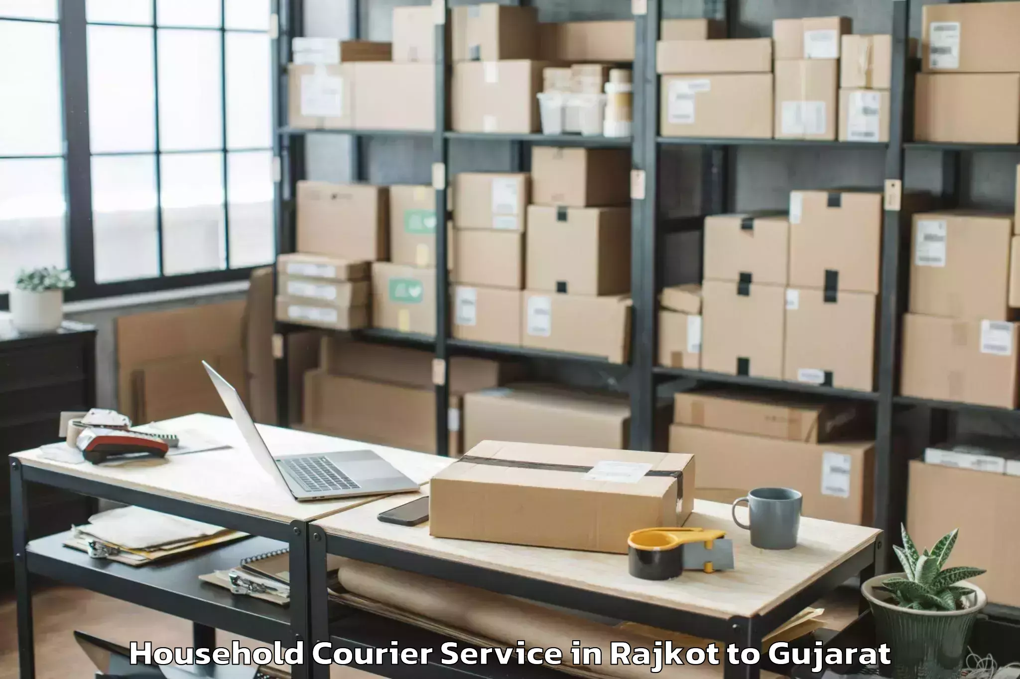 Get Rajkot to Jambughoda Household Courier